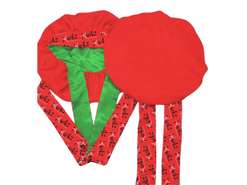 Limited Edition Christmas Satin Bonnet – Red & Green Holiday Bonnet | Kinkz
